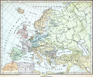 Carte historique d'Europe de 1893.