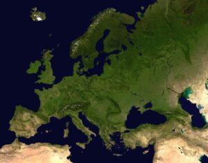 Image satellite de l'Europe.