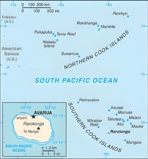 Carte des îles Cook dans le Pacifique Sud