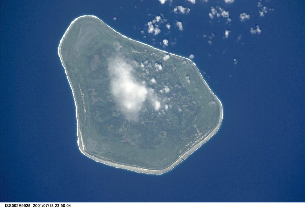Image satellite de l'île de Mangaia