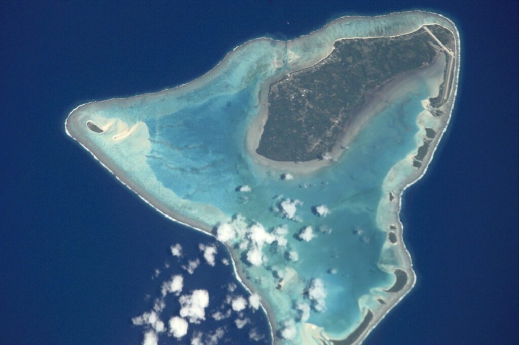 Vue satellite rapprochée d'Aitutaki