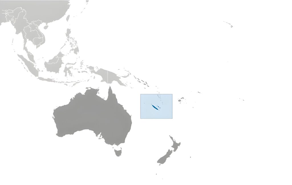 Carte de localisation de la Nouvelle-Calédonie