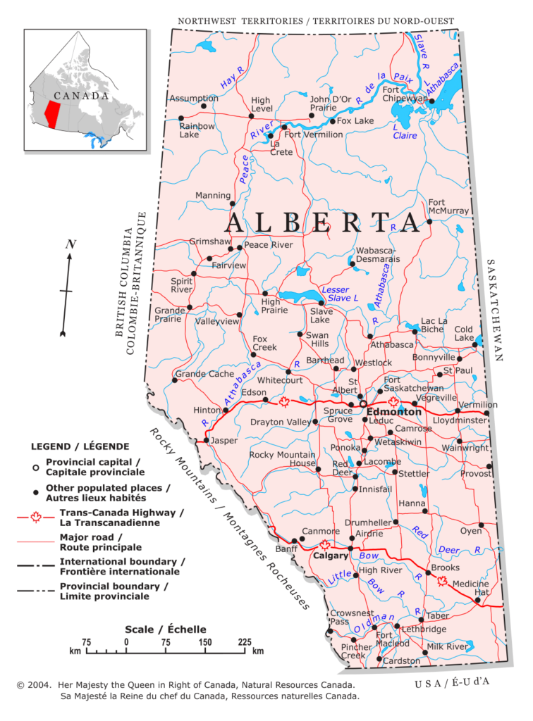 Carte de l’Alberta