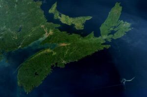 Image satellite de la Nouvelle-Écosse.