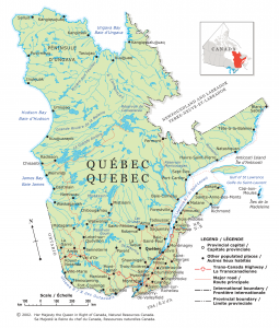 Carte du Québec.