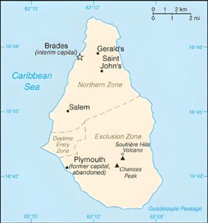 Les paroisses, villes et villages de Montserrat