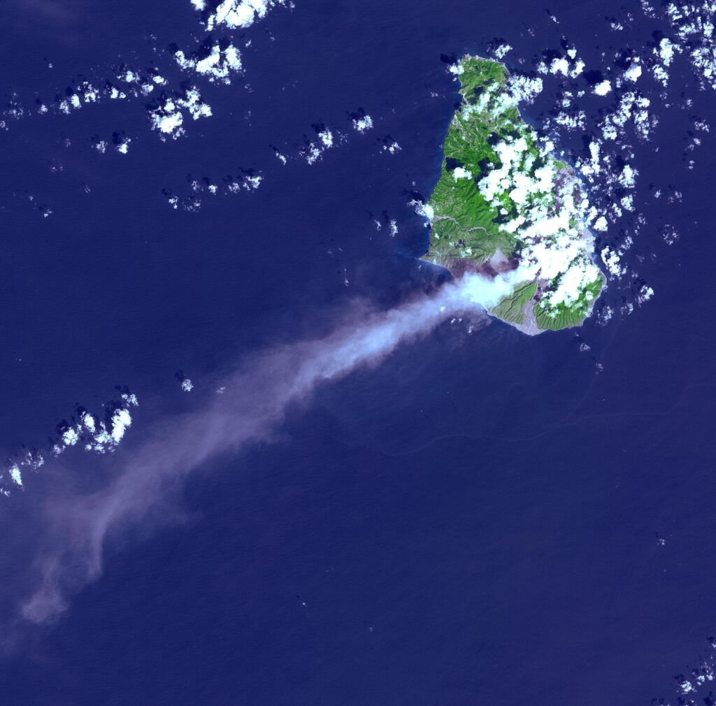 Image satellite de l'île de Montserrat