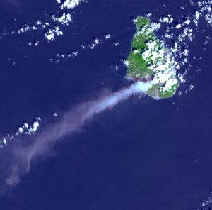 Image satellite de l’île de Montserrat