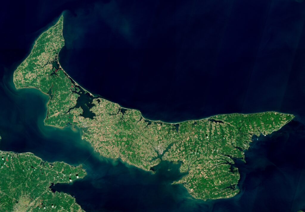 Image satellite de l'Île-du-Prince-Édouard.