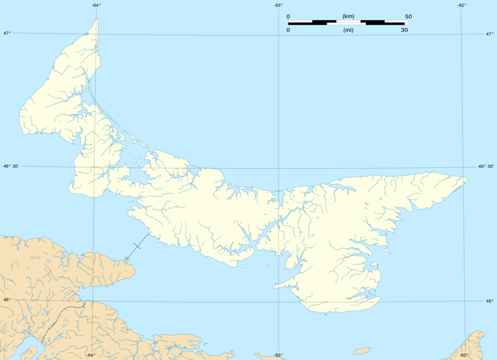 Carte vierge de l'Île-du-Prince-Édouard.