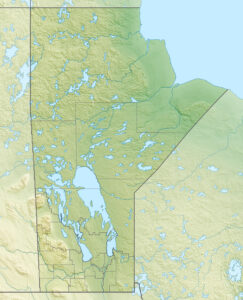Carte physique vierge du Manitoba.