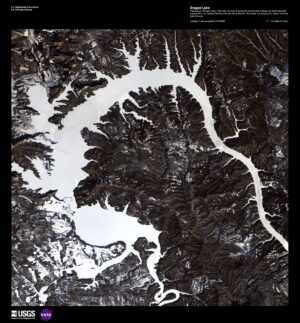 Image satellite du réservoir de Bratsk en Russie