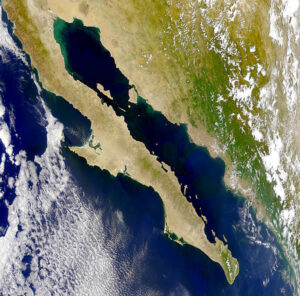 Image satellite de la péninsule de Basse-Californie.