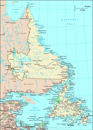 Carte routière de Terre-Neuve-et-Labrador