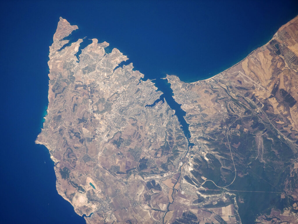 Image satellite de Sébastopol dans la péninsule de Crimée