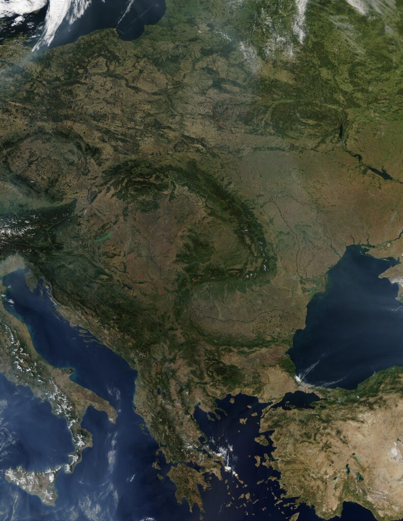 Image satellite de l'Europe centrale