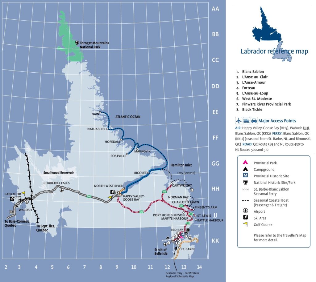 Carte du Labrador.