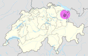 Carte de localisation du canton d'Appenzell Rhodes-Intérieures.
