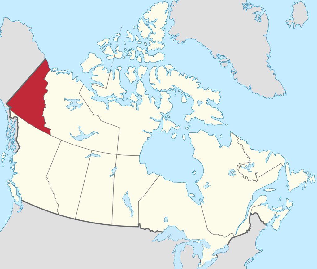 Carte de localisation du Yukon.