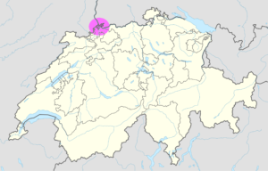 Carte de localisation du canton de Bâle-Ville.