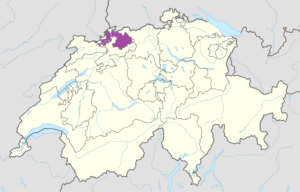 Carte de localisation du canton de Bâle-Campagne.