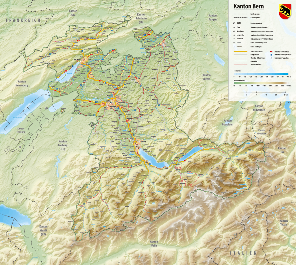 Carte du canton de Berne