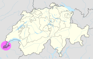 Carte de localisation du canton de Genève.