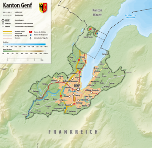 Carte du canton de Genève