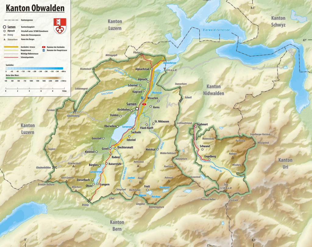 Carte du canton d'Obwald