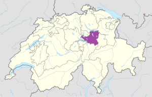 Carte de localisation du canton de Schwytz.