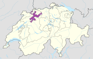 Carte de localisation du canton de Soleure.