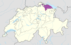 Carte de localisation du canton de Thurgovie.
