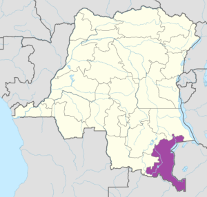 Carte de localisation du Haut-Katanga.