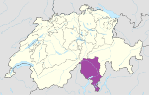 Carte de localisation du canton du Tessin.