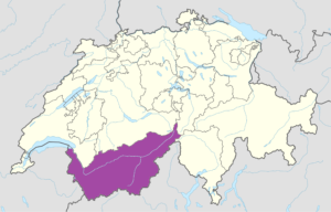 Carte de localisation du canton du Valais.