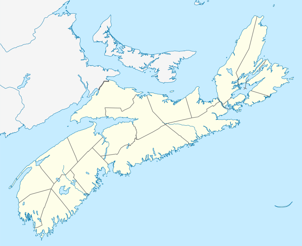 Carte vierge de la Nouvelle-Écosse.