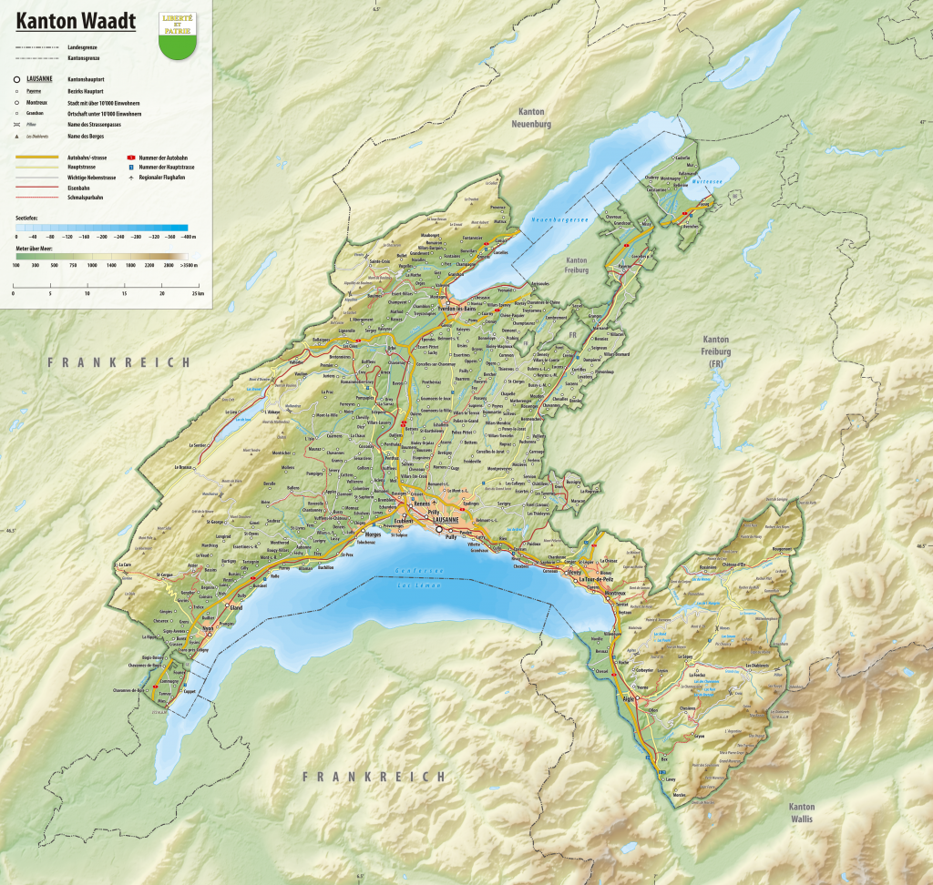 Carte du canton de Vaud