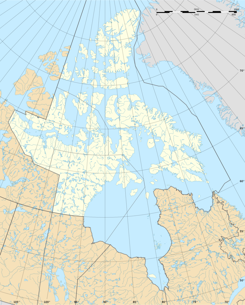 Carte vierge du Nunavut.