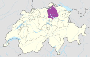 Carte de localisation du canton de Zurich.