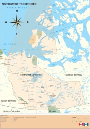 Carte des parcs nationaux des Territoires du Nord-Ouest