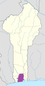 Carte de localisation du département de l'Atlantique, Bénin.
