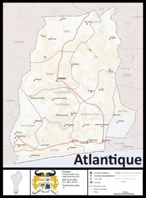 Carte du département de l’Atlantique, Bénin