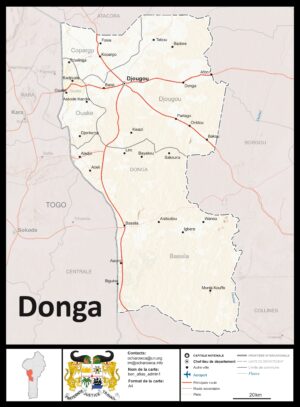 Carte du département de la Donga