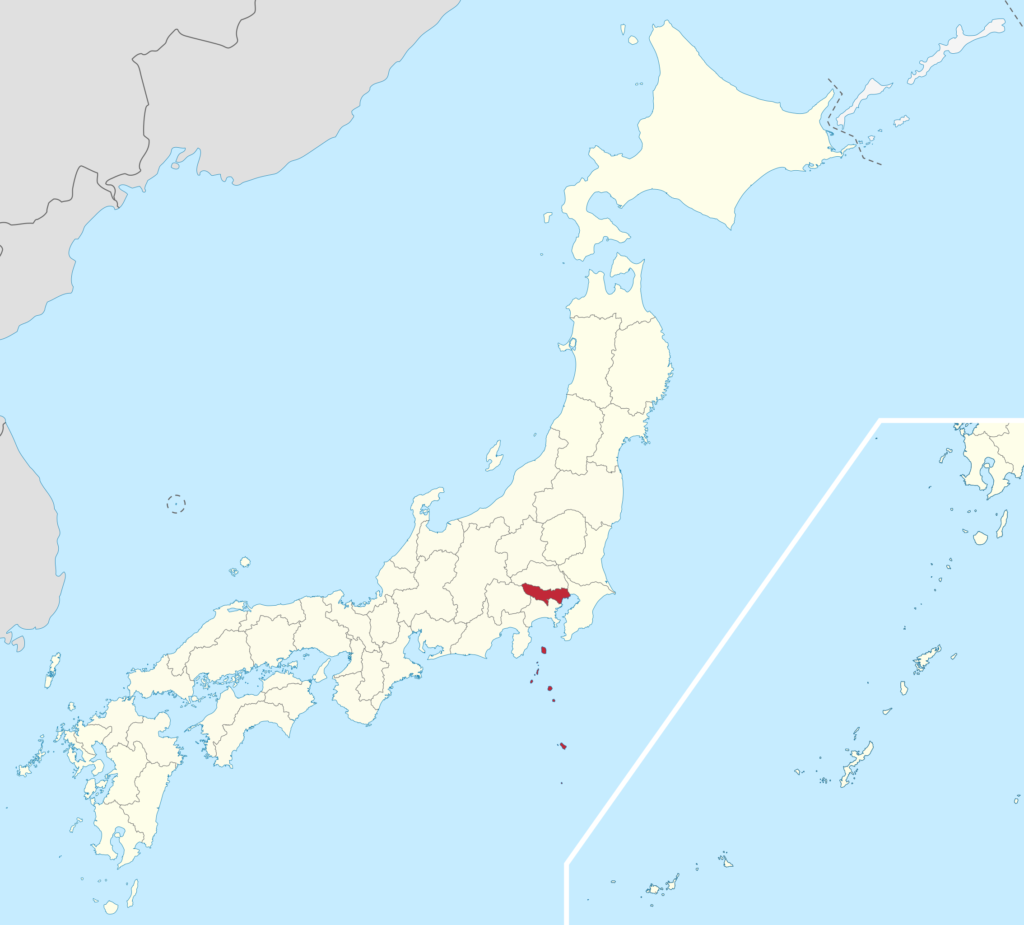 Carte de localisation de Tokyo au Japon.