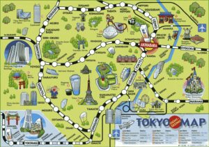 Carte touristique de Tokyo