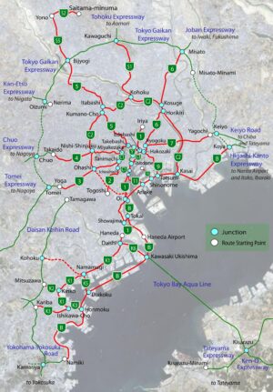 Carte routière de Tokyo