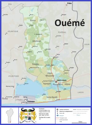 Carte du département de l’Ouémé