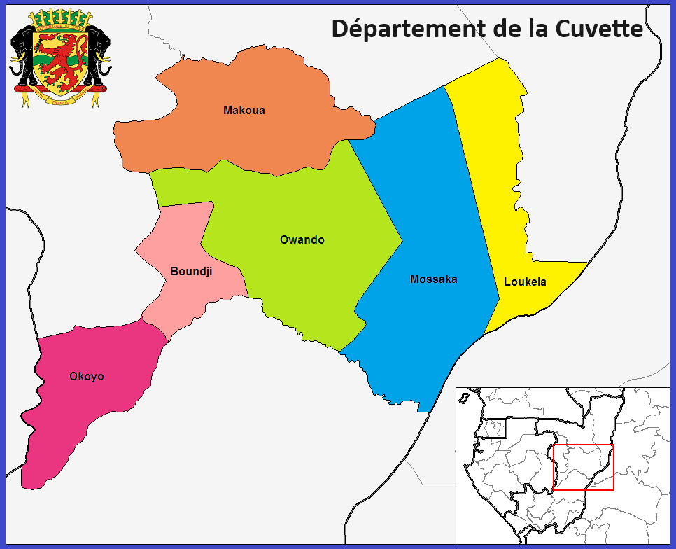 Carte de la Cuvette, République du Congo.