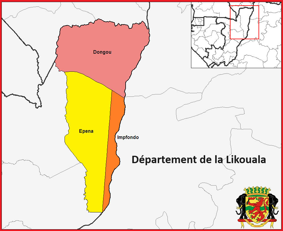 Carte de la Likouala, République du Congo.