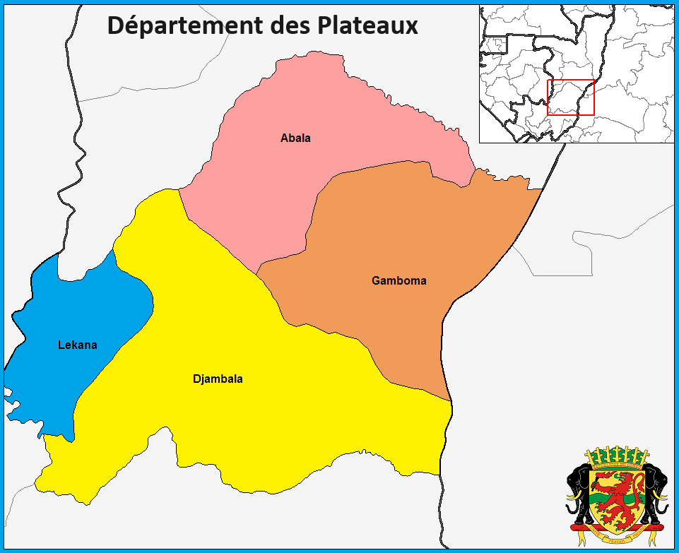 Carte des Plateaux, République du Congo.